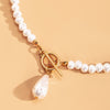 IngeSight.Z Imitation Pearl Lasso Toggle Clasp Choker Necklace Collar Punk Baroque Pendant Necklaces Jewelry
