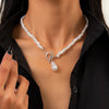 IngeSight.Z Imitation Pearl Lasso Toggle Clasp Choker Necklace Collar Punk Baroque Pendant Necklaces Jewelry