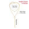 IngeSight.Z Innovation Double Pendant Hollow Out Triangle and Baguette Long Necklaces for Women Simple Geometric Crystal Chain