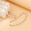 IngeSight.Z  Korea Imitation Pearl Chain Necklace Bracelet Set for Women Simple Beaded Clavicle Chain Bridal Jewelry Set