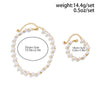 IngeSight.Z  Korea Imitation Pearl Chain Necklace Bracelet Set for Women Simple Beaded Clavicle Chain Bridal Jewelry Set