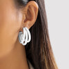 IngeSight.Z  Korean Candy Color C Shape Round Hoop Earrings for Women Simple Multi-layer Big Circle Earrings Piercing Jewelry