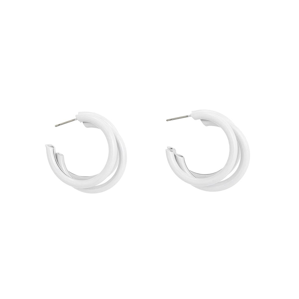 IngeSight.Z  Korean Candy Color C Shape Round Hoop Earrings for Women Simple Multi-layer Big Circle Earrings Piercing Jewelry