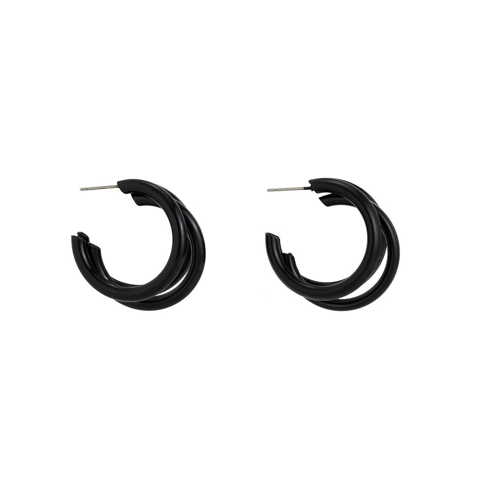 IngeSight.Z  Korean Candy Color C Shape Round Hoop Earrings for Women Simple Multi-layer Big Circle Earrings Piercing Jewelry