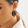 IngeSight.Z  Korean Candy Color C Shape Round Hoop Earrings for Women Simple Multi-layer Big Circle Earrings Piercing Jewelry