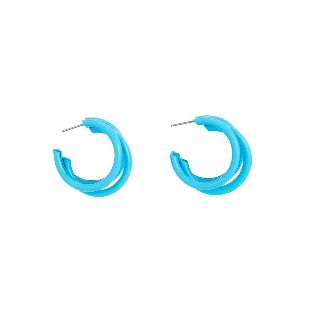 IngeSight.Z  Korean Candy Color C Shape Round Hoop Earrings for Women Simple Multi-layer Big Circle Earrings Piercing Jewelry
