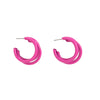 IngeSight.Z  Korean Candy Color C Shape Round Hoop Earrings for Women Simple Multi-layer Big Circle Earrings Piercing Jewelry