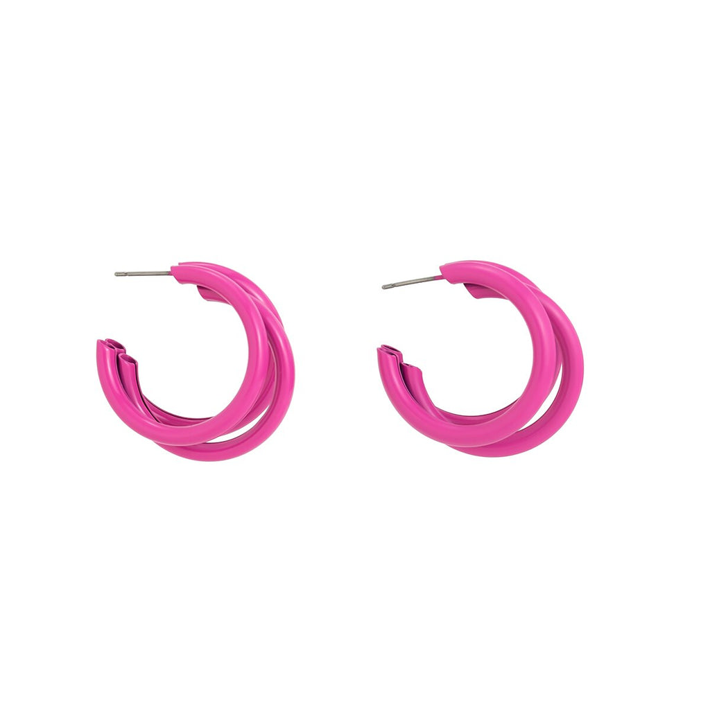 IngeSight.Z  Korean Candy Color C Shape Round Hoop Earrings for Women Simple Multi-layer Big Circle Earrings Piercing Jewelry