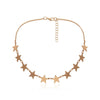 IngeSight.Z Korean Cute Copper Star Choker Necklace Collar for Women Statement Simple Minimalist Clavicle Chain Necklace Jewelry