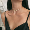 IngeSight.Z Korean Cute Copper Star Choker Necklace Collar for Women Statement Simple Minimalist Clavicle Chain Necklace Jewelry