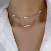 IngeSight.Z Korean Double Layer Three Pearls Clavicle Chain Necklace For Women Elegant Exquisite Gold Color Link Chain Choker