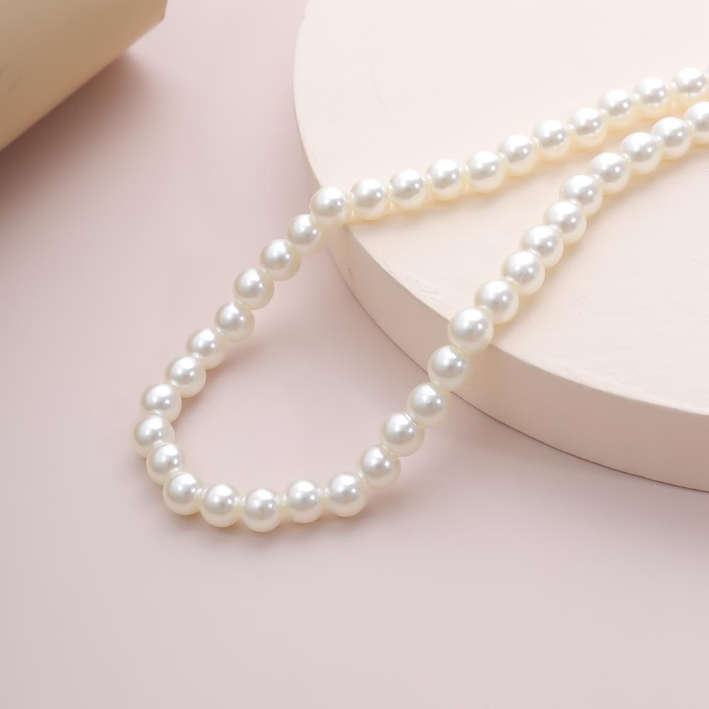 IngeSight.Z Korean Elegant Imitation Pearl Choker Necklace Collar Simple Minimalist Clavicle Chain Necklaces for Women Jewelry