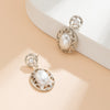 IngeSight.Z Korean Elegant Imitation Pearl Dangle Drop Earrings for Women Geometric Hollow Out Hanging Earrings Jewelry Brincos