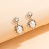 IngeSight.Z Korean Elegant Imitation Pearl Dangle Drop Earrings for Women Geometric Hollow Out Hanging Earrings Jewelry Brincos