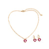 IngeSight.Z Korean Elegant Rainbow Love Heart Pendant Necklaces Earrings Set Women Gold Color Choker Small Hoop Earrings Jewelry