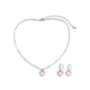 IngeSight.Z Korean Elegant Rainbow Love Heart Pendant Necklaces Earrings Set Women Gold Color Choker Small Hoop Earrings Jewelry