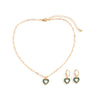 IngeSight.Z Korean Elegant Rainbow Love Heart Pendant Necklaces Earrings Set Women Gold Color Choker Small Hoop Earrings Jewelry