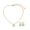 IngeSight.Z Korean Elegant Rainbow Love Heart Pendant Necklaces Earrings Set Women Gold Color Choker Small Hoop Earrings Jewelry