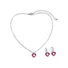 IngeSight.Z Korean Elegant Rainbow Love Heart Pendant Necklaces Earrings Set Women Gold Color Choker Small Hoop Earrings Jewelry