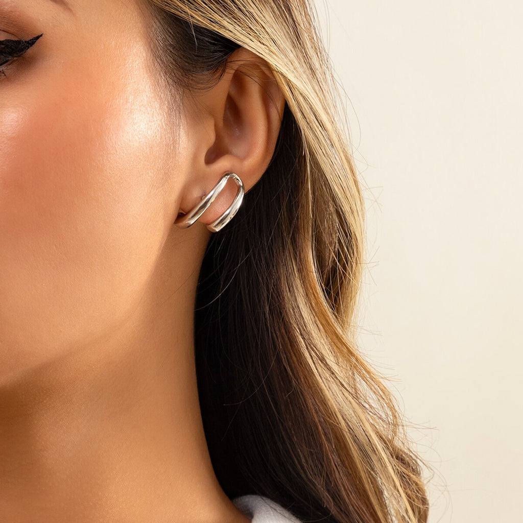 IngeSight.Z Korean Geometric U Shaped Stud Earrings for Women Simple Gold Color Piercing Earrings Jewelry Brincos Gift