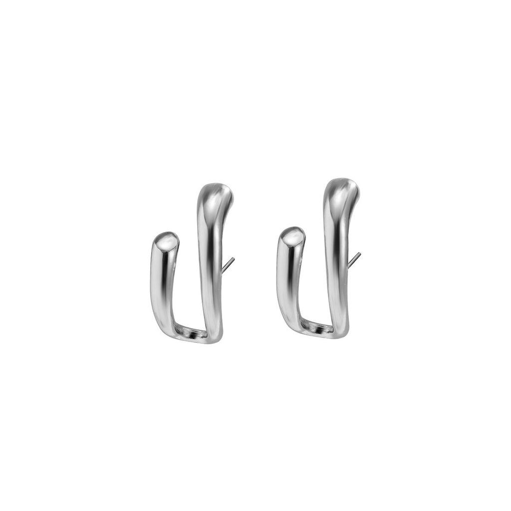 IngeSight.Z Korean Geometric U Shaped Stud Earrings for Women Simple Gold Color Piercing Earrings Jewelry Brincos Gift