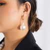 IngeSight.Z Korean Imitation Pearls Circle Drop Earrings for Women Elegant Gold Color Wedding Party Earrings Jewelry Gift