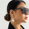 IngeSight.Z Korean Imitation Pearls Circle Drop Earrings for Women Elegant Gold Color Wedding Party Earrings Jewelry Gift