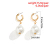 IngeSight.Z Korean Imitation Pearls Circle Drop Earrings for Women Elegant Gold Color Wedding Party Earrings Jewelry Gift