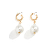 IngeSight.Z Korean Imitation Pearls Circle Drop Earrings for Women Elegant Gold Color Wedding Party Earrings Jewelry Gift