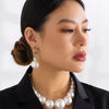 IngeSight.Z Korean Imitation Pearls Circle Drop Earrings for Women Elegant Gold Color Wedding Party Earrings Jewelry Gift