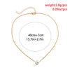 IngeSight.Z Korean Simple Single Pearl Pendant Necklace For Woman 2022 Temperament Gold Color Clavicle Chain Jewelry