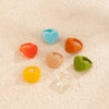 IngeSight.Z Korean Transparent Acrylic Geometric Love Heart Rings for Women Rainbow Colourful Resin Knuckle Finger Rings Jewelry
