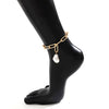 IngeSight.Z Kpop Baroque Irregular Pearl Pendant Anklet for Women Punk Gold Color Link Chain Barefoot Jewelry Gifts 2023
