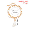 IngeSight.Z Kpop Baroque Irregular Pearl Pendant Anklet for Women Punk Gold Color Link Chain Barefoot Jewelry Gifts 2023