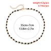 IngeSight.Z  Black Crystal Glass Bead Chain Choker Necklace For Women Handmade Charm Link Chain Collar Necklace Gifts