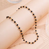IngeSight.Z  Black Crystal Glass Bead Chain Choker Necklace For Women Handmade Charm Link Chain Collar Necklace Gifts
