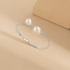 IngeSight.Z  Crystal Rhinestone Bangle Bracelet For Women Imitation Pearl Bride Wedding Party Jewelry Bijoux Gift 2022