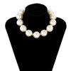 IngeSight.Z  Large Pearls Rhinestone Ball Choker Necklace for Women Elegant Clavicle Chain Short Bridal Necklace