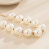 IngeSight.Z  Large Pearls Rhinestone Ball Choker Necklace for Women Elegant Clavicle Chain Short Bridal Necklace