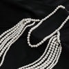 IngeSight.Z  Long Imitation Pearl Necklace Shoulder Body Chain For Women Sexy Multilayer Choker Necklaces Body Jewelry