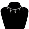 IngeSight.Z  Multi Row Rhinestones Short Choker Necklaces Shiny Crystal Necklaces Collar for Women Neck Wedding Jewelry