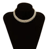 IngeSight.Z  Multi Row Rhinestones Short Choker Necklaces Shiny Crystal Necklaces Collar for Women Neck Wedding Jewelry