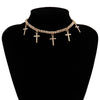 IngeSight.Z  Multi Row Rhinestones Short Choker Necklaces Shiny Crystal Necklaces Collar for Women Neck Wedding Jewelry