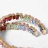 IngeSight.Z  Shiny Rainbow Rhinestone Geometric Round Hoop Earrings Statement Bling Crystal Big Earrings for Women Jewelry