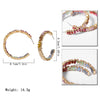 IngeSight.Z  Shiny Rainbow Rhinestone Geometric Round Hoop Earrings Statement Bling Crystal Big Earrings for Women Jewelry