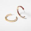 IngeSight.Z  Shiny Rainbow Rhinestone Geometric Round Hoop Earrings Statement Bling Crystal Big Earrings for Women Jewelry