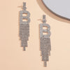 IngeSight.Z  Shiny Rhinestone Alphabet Initial Letter A Drop Dangle Earrings Crystal Long Tassl Earrings for Women Jewelry