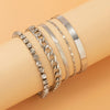 IngeSight.Z  Shiny Rhinestones Crystal Chain Bracelets Bangle Multi Layered Chunky Thick Miami Curb Cuban Bracelet Jewelry