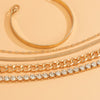 IngeSight.Z  Shiny Rhinestones Crystal Chain Bracelets Bangle Multi Layered Chunky Thick Miami Curb Cuban Bracelet Jewelry