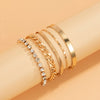 IngeSight.Z  Shiny Rhinestones Crystal Chain Bracelets Bangle Multi Layered Chunky Thick Miami Curb Cuban Bracelet Jewelry